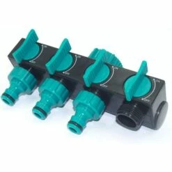 AOUGO 4 Voies Distributeur D'eau Séparateur De Tuyau Connecteur De Tuyau D'arrosage Connecteur En Y Séparateur D'eau Du Robinet