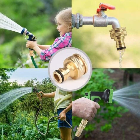 AOUGO 2 Pièces Connecteur De Robinet En Laiton Jardin, Accessoires De Connecteur De Tuyau D'Arrosage Connecteur De Tuyau D'Eau 3/4 Pouce, Adapté Au Robinet De Tuyau D'Arrosage, Arroseur De Pelouse 5 AOUGO 2 Pièces Connecteur De Robinet En Laiton Jardin, Accessoires De Connecteur De Tuyau D'Arrosage Connecteur De Tuyau D'Eau 3/4 Pouce, Adapté Au Robinet De Tuyau D'Arrosage, Arroseur De Pelouse – Image 3