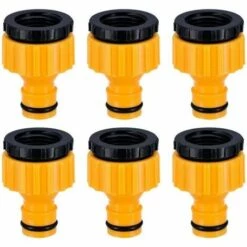 DENUOTOP Plastique 3/4 '' And 1/2 '' BSP 2in1 Nez De Robinet D'arrosage à Visser Débit Tap Connector Threaded Faucet Adapter 6 Pack