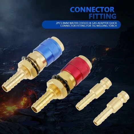 Connecteurs Rapides,LITZEE 2Pcs 8mm Connecteur Rapide De Gaz Et D'Eau Raccord Rapide Oxygene Raccord Tig Adaptateur Refroidi à L'Eau Pour Torche De Soudage MIG TIG Accessoires 7 Connecteurs Rapides,LITZEE 2Pcs 8mm Connecteur Rapide De Gaz Et D'Eau Raccord Rapide Oxygene Raccord Tig Adaptateur Refroidi à L'Eau Pour Torche De Soudage MIG TIG Accessoires – Image 5