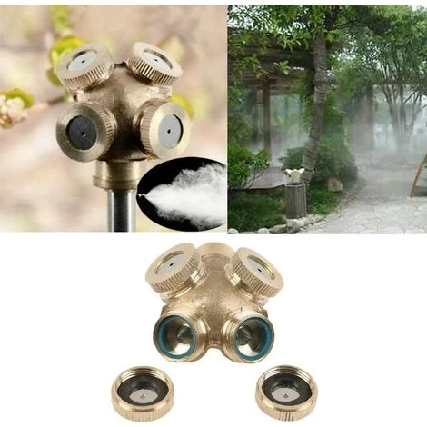 FONTAINEBLEAU 4 Trous Professional Buse De Brumisation Laiton Spray Brumisateur Buses Jardin Arroseurs Raccord De Tuyau D'eau Connecteur Pour Jardinage Et Agriculture,une Pièce,Fonepro 6 FONTAINEBLEAU 4 Trous Professional Buse De Brumisation Laiton Spray Brumisateur Buses Jardin Arroseurs Raccord De Tuyau D'eau Connecteur Pour Jardinage Et Agriculture,une Pièce,Fonepro – Image 4