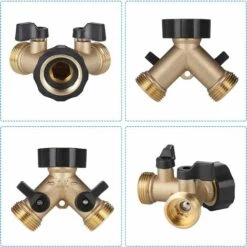 JOORRT Robinet Double Machine A Lave, Répartiteur De Robinet De Jardin En Laiton, Raccord En Y, 3/4 Pouces Pour Connexion De 2 Appareils -Promos Raccord d'arrosage Magasin 60667858 3