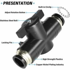 FR-LIFE BR-Vie 5 Pièces 6mm OD Vanne à Boisseau Sphérique Pneumatique, Raccords De Vanne De Commande à Pousser (connecteurs BUC6) -Promos Raccord d'arrosage Magasin 60878327 2