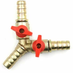 TOPHOMER 3/8"5/16" Laiton Jardin Tuyau Connecteur 3 Voies Y Balle Valve Arrêt D'Eau Vanne Zinc + Plastique -Promos Raccord d'arrosage Magasin 60937031 3