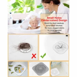 TANCYCO Attrape-drain De Cheveux, Couvercle De Vidange Carré Pour Bouchon De Douche En Silicone Avec Ventouse, Costume Facile à Installer Pour Salle De Bain, Baignoire, Cuisine Lot De 4 (gris) -Promos Raccord d'arrosage Magasin 61018552 3