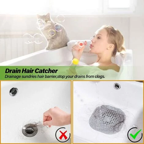 ILOVEMILAN Lot De 2 Attrape-cheveux, Couvercle D'évacuation Des Cheveux Pour Douche En Silicone Avec 4 Ventouses Facile à Installer Pour Salle De Bain, Baignoire, Cuisine (gris) 5 ILOVEMILAN Lot De 2 Attrape-cheveux, Couvercle D'évacuation Des Cheveux Pour Douche En Silicone Avec 4 Ventouses Facile à Installer Pour Salle De Bain, Baignoire, Cuisine (gris) – Image 3