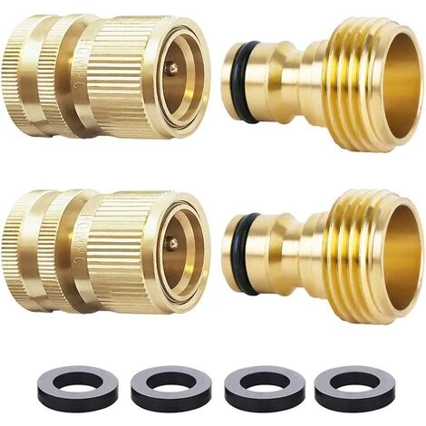 RHAFAYRE Tuyau D'arrosage é Connexion Rapide En Laiton Massif Raccord Rapide Raccord De Tuyau D'arrosage Raccords De Tuyau D'eau Débranchement De Tuyau D'arrosage 3/4" GHT (2 Jeux) (2 Femelles + 2 Méles) 3 RHAFAYRE Tuyau D'arrosage é Connexion Rapide En Laiton Massif Raccord Rapide Raccord De Tuyau D'arrosage Raccords De Tuyau D'eau Débranchement De Tuyau D'arrosage 3/4" GHT (2 Jeux) (2 Femelles + 2 Méles)