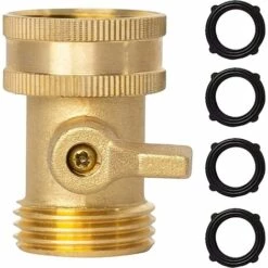 Promos Raccord d'arrosage Magasin 22 RHAFAYRE Vanne D'arrét De Tuyau D'arrosage En Laiton, Vanne D'arrét De Tuyau D'arrosage En Laiton Massif 3/4" Avec 4 Rondelles En Caoutchouc Supplémentaires
