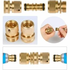 ABCRITAL 4Pcs Adaptateurs Filetés, Laiton Connect Valve Y Extrémité Du Tuyau Raccordements Du Tuyau Pour Tubes Adaptateur Universel Accessoires Adaptateur Connecteurs -Promos Raccord d'arrosage Magasin 61174010 4