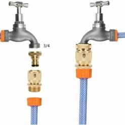 NAXUNNN Raccord Tuyau D'Arrosage 2 Jeu. Raccord Arrosage Raccord De Tuyau D'arrosage En Laiton Massif 3/4 Pouce Sans Fuite. Jeu D'adaptateurs De Connexion Et De Libération Faciles. Mâle Et Femelle