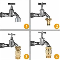 NAXUNNN Raccord Tuyau D'Arrosage 2 Jeu. Raccord Arrosage Raccord De Tuyau D'arrosage En Laiton Massif 3/4 Pouce Sans Fuite. Jeu D'adaptateurs De Connexion Et De Libération Faciles. Mâle Et Femelle -Promos Raccord d'arrosage Magasin 61255261 4