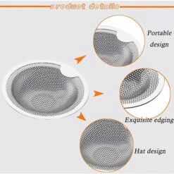 FR-LIFE BR-Vie Crépine D'évier Tamis D'évier Tamis D´évier INOX Attrape Cheveux Douche Baignoire Grille Evier Cuisine Filtre Anti-colmatage Pour Evier De Cuisine Salle De Bain Lavabo Baignoires, 2 Pcs (10.2cm) -Promos Raccord d'arrosage Magasin 61306461 3