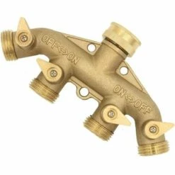 NAXUNNN Robinet 4 Voies En Laiton Collecteur Raccord De Tuyau D'arrosage, Vanne D'arrêt Individuelle En Laiton Avec Connecteur Mâle, Laiton Massif -Promos Raccord d'arrosage Magasin 61356489 3