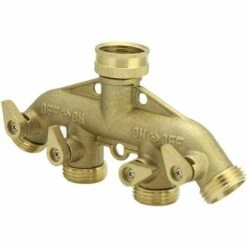 NAXUNNN Robinet 4 Voies En Laiton Collecteur Raccord De Tuyau D'arrosage, Vanne D'arrêt Individuelle En Laiton Avec Connecteur Mâle, Laiton Massif -Promos Raccord d'arrosage Magasin 61356489 4