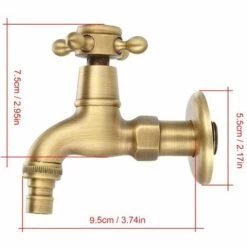 GRID COOL Robinet Mitigeur Mural En Laiton Massif Vintage Pour Lave-linge De Jardin Filetage D'entrée G1/2 -Promos Raccord d'arrosage Magasin 61663690 5