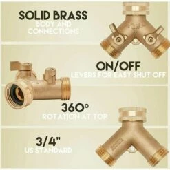 SINCèREETALI Robinet à Boisseau Sphérique à Deux Voies De Jardin Vanne De Dérivation De Type Y (rondelles De Type A 2) -Promos Raccord d'arrosage Magasin 63507657 5