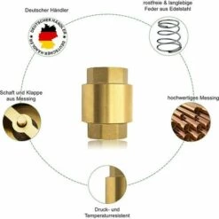 SINCèREETALI Clapet Anti-retour De 1 1/2 Pouce En Laiton De Haute Qualité, Résistant à La Rouille Et Aux Fuites Pour Une Pompe, Une Fontaine, Une Machine à Laver, Un Jardin, Des Mégots De Pluie, Un Baril -Promos Raccord d'arrosage Magasin 63820395 4