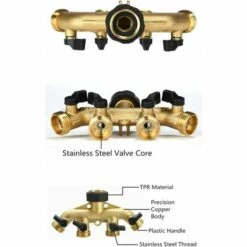 SINCèREETALI Robinet Y Selecteur 4 Sorties Vannes, Connecteur De Robinet En Laiton Distributeur 4 Voies Séparateur De Tuyau Répartiteur Pour L'irrigation Du Jardin -Promos Raccord d'arrosage Magasin 63820733 3
