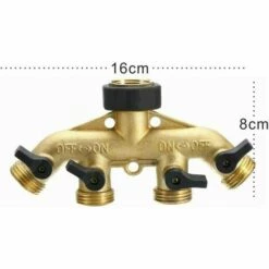 SINCèREETALI Robinet Y Selecteur 4 Sorties Vannes, Connecteur De Robinet En Laiton Distributeur 4 Voies Séparateur De Tuyau Répartiteur Pour L'irrigation Du Jardin -Promos Raccord d'arrosage Magasin 63820733 4