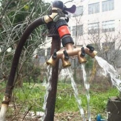 SINCèREETALI Robinet Y Selecteur 4 Sorties Vannes, Connecteur De Robinet En Laiton Distributeur 4 Voies Séparateur De Tuyau Répartiteur Pour L'irrigation Du Jardin -Promos Raccord d'arrosage Magasin 63820733 5