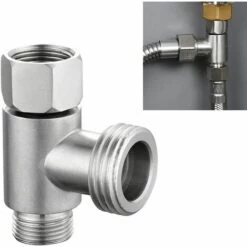 IHIASDFLS Nverseur 3 Voies En Laiton Chromé De 1,27 , Raccord De Tuyau En T De 9,5 Mm Et 1,27  Pour Tuyau De Douche D'angle -Promos Raccord d'arrosage Magasin 64072258 4