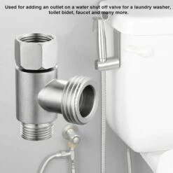 IHIASDFLS Nverseur 3 Voies En Laiton Chromé De 1,27 , Raccord De Tuyau En T De 9,5 Mm Et 1,27  Pour Tuyau De Douche D'angle -Promos Raccord d'arrosage Magasin 64072258 5