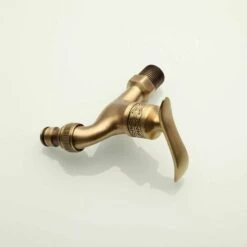 GALOZZOIT Robinet D'eau Froide Laiton Antique Mural Montage Levier Poignée Robinet De Machine à Laver Pour Salle De Bain-Court -Promos Raccord d'arrosage Magasin 64079160 4