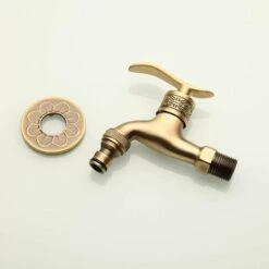 GALOZZOIT Robinet D'eau Froide Laiton Antique Mural Montage Levier Poignée Robinet De Machine à Laver Pour Salle De Bain-Court -Promos Raccord d'arrosage Magasin 64079160 5