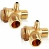 GALOZZOIT Lot De 2 Vannes Anti-retour 3 Voies Avec Filetage Extérieur (20 × 16 × 10 Mm) 3 Voies En Laiton Valve De Surpression Compresseur Pour Homme -Promos Raccord d'arrosage Magasin 64108473 1