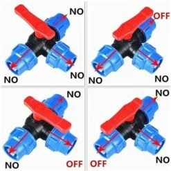 HEGUYEY Vanne De Conduite De Raccordement À Trois Voies, Clapets De Tuyaux Connecteur Type De Type T - Diamètre Interne 20 25 32 40 50 63mm Soupape À Rotule-2pcs -Promos Raccord d'arrosage Magasin 64148195 2