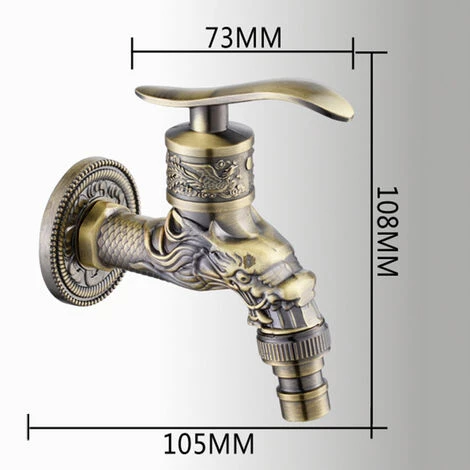 BENOBBY KIDS Robinet Mural RéTro En Laiton, Robinet Exterieur Jardin G1/2", Robinet En Laiton Antique, Robinet Mural Vintage, Antique Cuivre Dragon Sculpté Robinet Pour Cuisine Bain Jardin 4 BENOBBY KIDS Robinet Mural RéTro En Laiton, Robinet Exterieur Jardin G1/2", Robinet En Laiton Antique, Robinet Mural Vintage, Antique Cuivre Dragon Sculpté Robinet Pour Cuisine Bain Jardin – Image 2