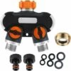 BARES Tuyau D'arrosage Splitter, 2 Voies Robinet De Jardin Robinet 3/4" Y Raccord De Tuyau Pour Robinet D'extérieur Avec Connecteurs Et Rondelles