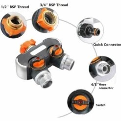 BARES Tuyau D'arrosage Splitter, 2 Voies Robinet De Jardin Robinet 3/4" Y Raccord De Tuyau Pour Robinet D'extérieur Avec Connecteurs Et Rondelles -Promos Raccord d'arrosage Magasin 64393026 3