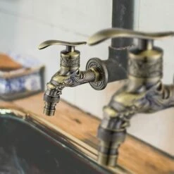 EAUDACè Robinet En Laiton Antique, Antique Bibcock, Antique Cuivre Dragon Sculpté Robinet Pour La Maison, La Cuisine, La Salle De Bain, Le Jardin Extérieur -Promos Raccord d'arrosage Magasin 64426607 5
