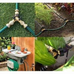 SINCèREETALI Tuyau D'arrosage En Laiton Avec Connecteur Y Vanne Y Valve Connecteur Tuyau De Jardin Poignée Confort Robinet De Sortie De Robinet Avec 2 Vannes Indépendantes On/off -Promos Raccord d'arrosage Magasin 64497920 5