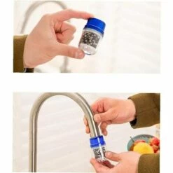 MERéTéET Robinet De Cuisine Filtre À Activé Détachant Carbone Purificateur Robinet De Salle De Bains Douche Robinet Installation Facile 3.8*6cm Bleue 3pcs，KoleZy -Promos Raccord d'arrosage Magasin 64566092 5