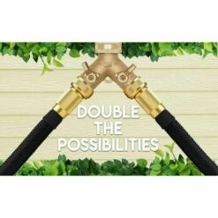 Dontodent Répartiteur De Robinet De Tuyau D'arrosage En Laiton Robuste (2 Voies) Nouveau Et Amélioré Répartiteur De Tuyau Adaptateur De Tuyau Avec 2 Vannes Plus 2 Rondelles En Caoutchouc Et Ruban Adhésif -Promos Raccord d'arrosage Magasin 64615163 3