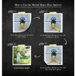 Dontodent Répartiteur De Robinet De Tuyau D'arrosage En Laiton Robuste (2 Voies) Nouveau Et Amélioré Répartiteur De Tuyau Adaptateur De Tuyau Avec 2 Vannes Plus 2 Rondelles En Caoutchouc Et Ruban Adhésif -Promos Raccord d'arrosage Magasin 64615163 4