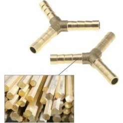 BAICCCF Robinet De Cuve De Récupération D'eau Raccord De Tuyau En Laiton Barbelé Type Y Adaptateur De Connecteur De Joint De Tuyau à 3 Voies 1/4 Pouces Compatible Pour Air Eau Carburant Oil5pcs 6mm 9 BAICCCF Robinet De Cuve De Récupération D'eau Raccord De Tuyau En Laiton Barbelé Type Y Adaptateur De Connecteur De Joint De Tuyau à 3 Voies 1/4 Pouces Compatible Pour Air Eau Carburant Oil5pcs 6mm -Promos Raccord d'arrosage Magasin 64771404 3