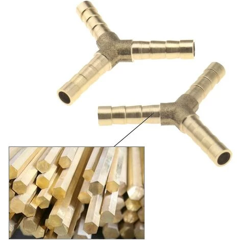 BAICCCF Robinet De Cuve De Récupération D'eau Raccord De Tuyau En Laiton Barbelé Type Y Adaptateur De Connecteur De Joint De Tuyau à 3 Voies 1/4 Pouces Compatible Pour Air Eau Carburant Oil5pcs 6mm 5 BAICCCF Robinet De Cuve De Récupération D'eau Raccord De Tuyau En Laiton Barbelé Type Y Adaptateur De Connecteur De Joint De Tuyau à 3 Voies 1/4 Pouces Compatible Pour Air Eau Carburant Oil5pcs 6mm – Image 3