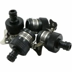 BAICCCF Robinet De Cuve De Récupération D'eau Adaptateurs Rapides De Raccords De Robinet De Tuyau - 4 Connecteurs De Tuyau En Polypropylène Et En Caoutchouc, Sans Filetage, Adaptés Aux Robinets Ronds De 14 à 24 Mm De Diamètre Extérieur, Noir -Promos Raccord d'arrosage Magasin 64771455 3