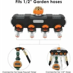 Dontodent Distributeur 2/4 Voies, 3/4"et 1/2" Avec Adaptateur De Robinet, Convient Pour L'Irrigation De Jardin Et Tuyau D'Arrosage 10 Dontodent Distributeur 2/4 Voies, 3/4"et 1/2" Avec Adaptateur De Robinet, Convient Pour L'Irrigation De Jardin Et Tuyau D'Arrosage -Promos Raccord d'arrosage Magasin 64860793 4