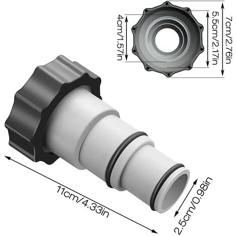 QERSTA 2 Pièces Adaptateur De Tuyau De Piscine, Piscine Adaptateur, Raccord Piscine, Avec Filetage Intérieur Pour Connexions 1,5 Et 1,25 4 QERSTA 2 Pièces Adaptateur De Tuyau De Piscine, Piscine Adaptateur, Raccord Piscine, Avec Filetage Intérieur Pour Connexions 1,5 Et 1,25 – Image 2