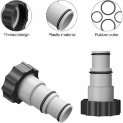 QERSTA 2 Pièces Adaptateur De Tuyau De Piscine, Piscine Adaptateur, Raccord Piscine, Avec Filetage Intérieur Pour Connexions 1,5 Et 1,25 9 QERSTA 2 Pièces Adaptateur De Tuyau De Piscine, Piscine Adaptateur, Raccord Piscine, Avec Filetage Intérieur Pour Connexions 1,5 Et 1,25 -Promos Raccord d'arrosage Magasin 65039935 3