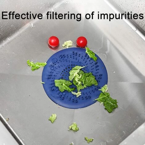 LITZEE 2 Pièces Protection De Drain De Silicone,Couvercles De Drain De Douche,Filtre à Cheveux Douche,Filtre Evier De Cuisine Avec Ventouse(Gris Et Bleu) 4 LITZEE 2 Pièces Protection De Drain De Silicone,Couvercles De Drain De Douche,Filtre à Cheveux Douche,Filtre Evier De Cuisine Avec Ventouse(Gris Et Bleu) – Image 2