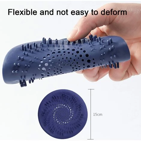 LITZEE 2 Pièces Protection De Drain De Silicone,Couvercles De Drain De Douche,Filtre à Cheveux Douche,Filtre Evier De Cuisine Avec Ventouse(Gris Et Bleu) 6 LITZEE 2 Pièces Protection De Drain De Silicone,Couvercles De Drain De Douche,Filtre à Cheveux Douche,Filtre Evier De Cuisine Avec Ventouse(Gris Et Bleu) – Image 4