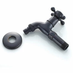 CESIèCLEFOU Robinet De Machine à Laver En Laiton Avec Bec D'évier G1/2 - Robinet De Vadrouille à Poignée Croisée Antique Pour Lavabo Jardin(Noir)Lefou -Promos Raccord d'arrosage Magasin 65212117 3