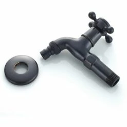 CESIèCLEFOU Robinet De Machine à Laver En Laiton Avec Bec D'évier G1/2 - Robinet De Vadrouille à Poignée Croisée Antique Pour Lavabo Jardin(Noir)Lefou -Promos Raccord d'arrosage Magasin 65212117 5