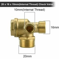 TINOR 2PCS Clapet Anti Retour Compresseur En Cuivre 10mm 16mm 20mm Valve Anti Retour Compresseur Antirouille Clapet De Retenue Compresseur Anti-usure Pour Connecter Les Raccords De Tuyauterie