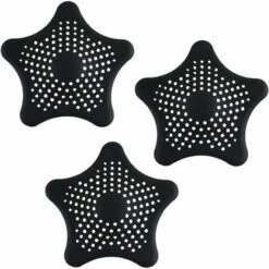 BF Lot De 3 Filtres De Vidange En Silicone étoile De Mer Pour évier De Cuisine De Salle De Bain Pour évier De Baignoire Et Cuisine - Noir